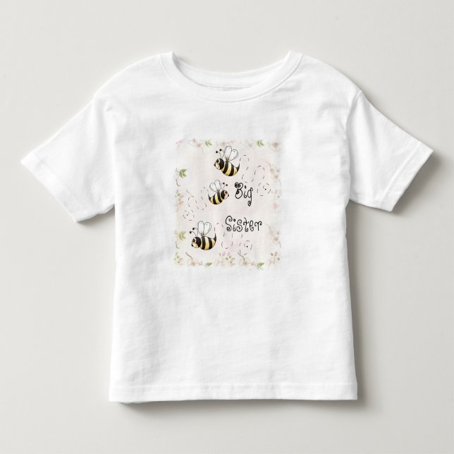 Cute Country Bees Big Sister Toddler T-shirt (Front)