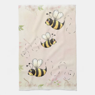 Cute Country Bees to Personalize Kitchen Towel