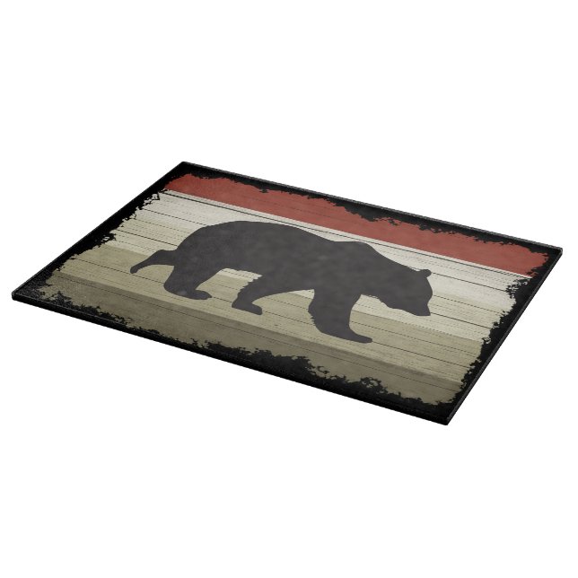 cute Country black bear kitchen cabin Cutting Board (Corner)