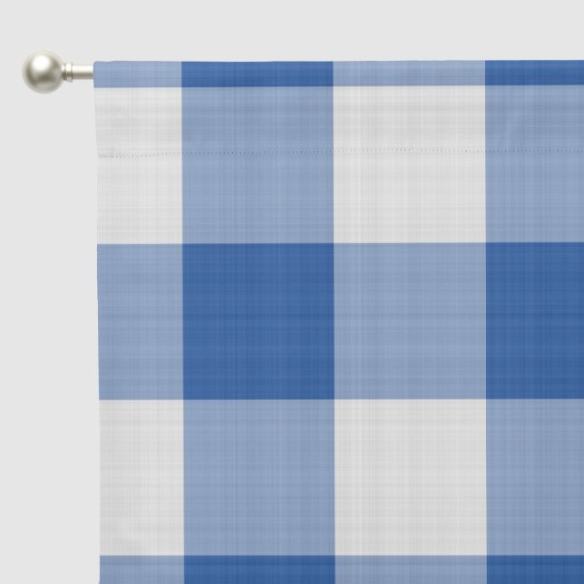 Cute Country blue gingham pattern Blackout Curtains (Pocket)