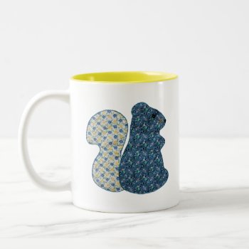Cute Country Blue Squirrel Birth Announcement Two-tone Coffee Mug by PhotographyTKDesigns at Zazzle