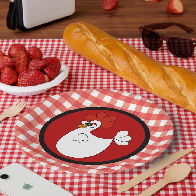 Cute Country chicken Barn party Paper Plates (Picnic)