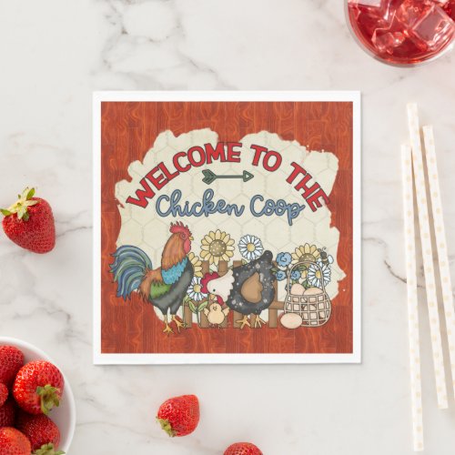 cute Country chicken coop welcome party  Napkins