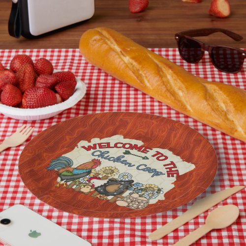cute Country chicken coop welcome party  Paper Plates