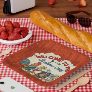 cute Country chicken coop welcome party  Paper Plates