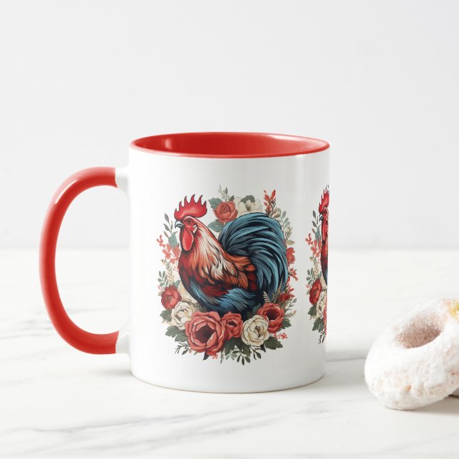 Cute Country chicken lovers Mug (With Donut)