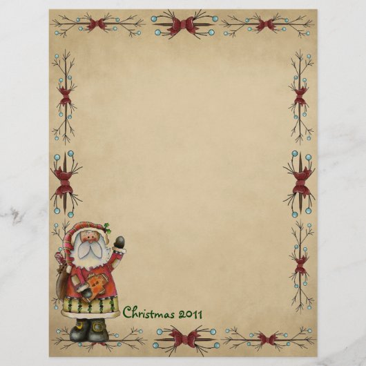 Cute Country Christmas Letterhead (Front)