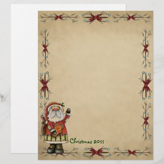 Cute Country Christmas Letterhead (Front/Back)