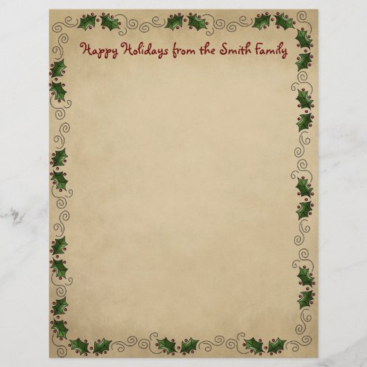 Cute Country Christmas Letterhead (Front)