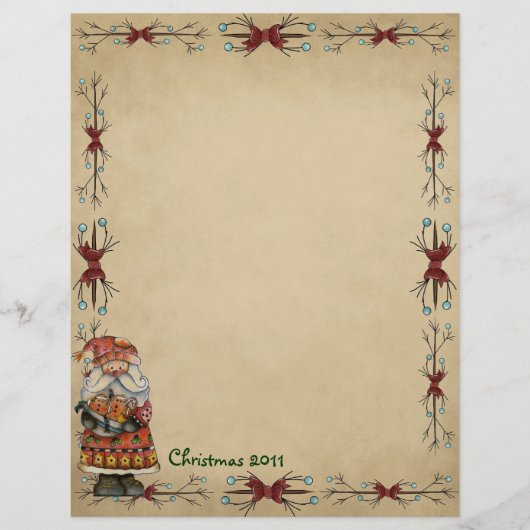 Cute Country Christmas Letterhead (Front)