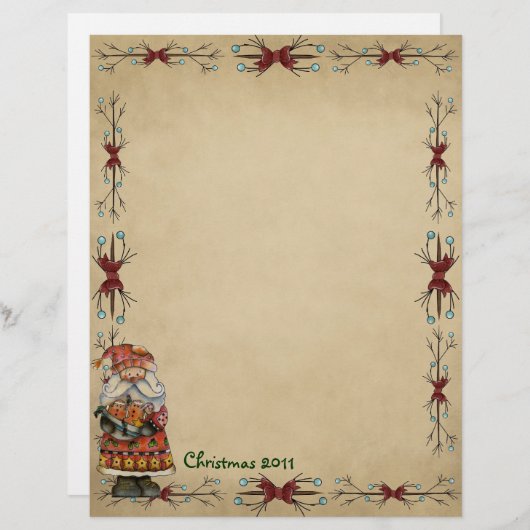 Cute Country Christmas Letterhead (Front/Back)