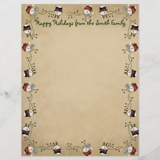 Cute Country Christmas Letterhead (Front)