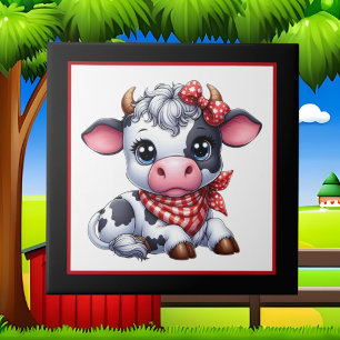 Cute Country cow ceramic tile