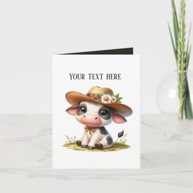Cute Country cow customizable Card (Front)