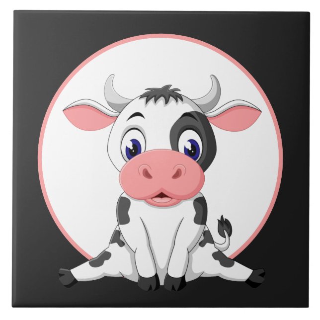 cute Country cow lovers ceramic tile (Front)