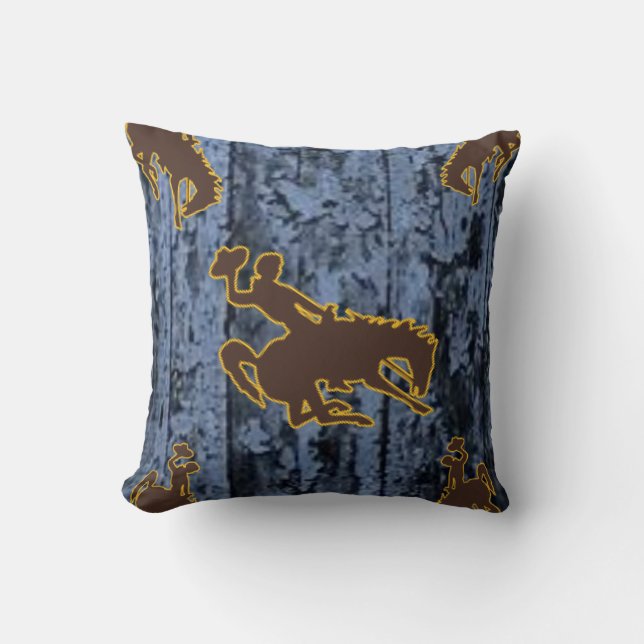 Cute Country Cowboy Horse Throw Pillow  (Front)