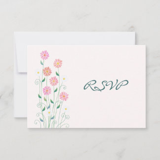 Cute Country Daisies Simple Wedding RSVP