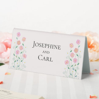 Cute Country Daisies Wedding Table Number Tent