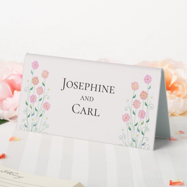 Cute Country Daisies Wedding Table Number Tent (In SItu (Wedding))