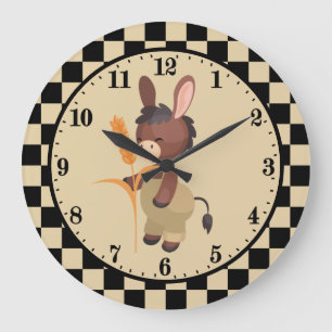 cute Country donkey lovers Large Clock