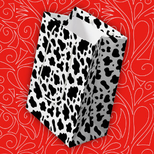 Cute Country Farm Cow Print Medium Gift Bag