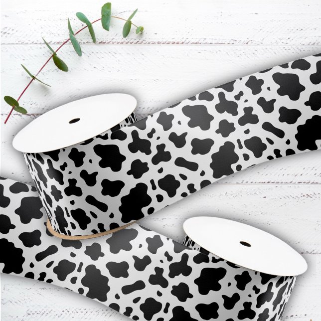 Cute Country Farm Cow Print Satin Ribbon (Creator Uploaded)