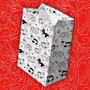 Cute Country Farm Cows Medium Gift Bag
