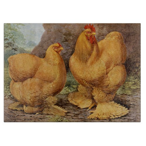 Cute Country farmhouse rooster hen vintage Cutting Board