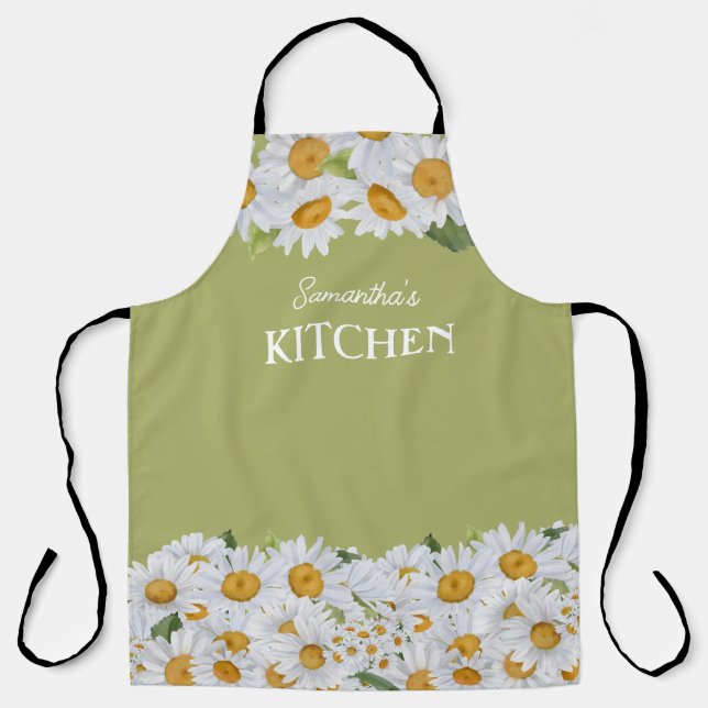 Cute Country Floral Women's Name Personalized Apron (Front)