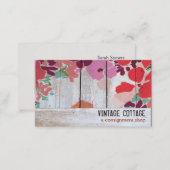 Cute Country Floral Wood Art Consignment Boutique Business Card (Front/Back)