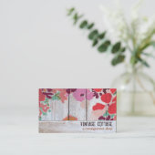 Cute Country Floral Wood Art Consignment Boutique Business Card (Standing Front)