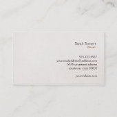 Cute Country Floral Wood Art Consignment Boutique Business Card (Back)