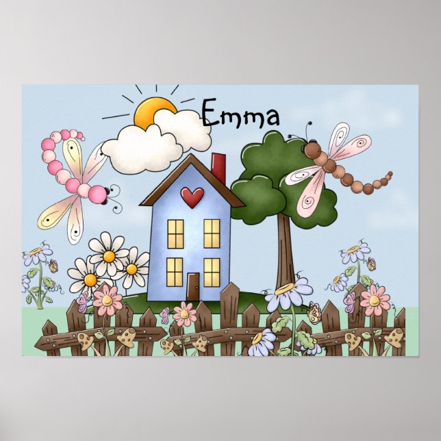 Cute Country Folk Art Picture Poster (Front)