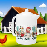 cute Country gnome chicken lovers Teapot<br><div class="desc">cute Country gnome chicken lovers teapot</div>