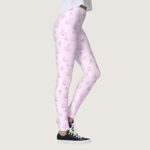 Cute Country Goose Toile Pattern Leggings