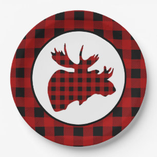 Cute Country moose head party Paper Plates