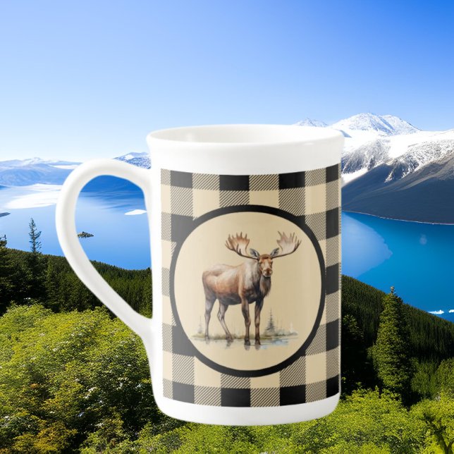 Cute Country moose lovers Bone China Mug (Creator Uploaded)