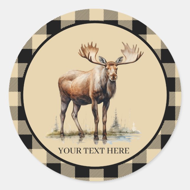 Cute Country moose lovers  Classic Round Sticker (Front)
