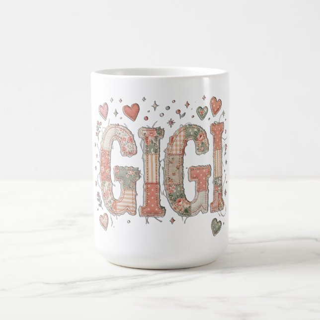 Cute Country Patchwork Gigi Coffee Mug (Center)