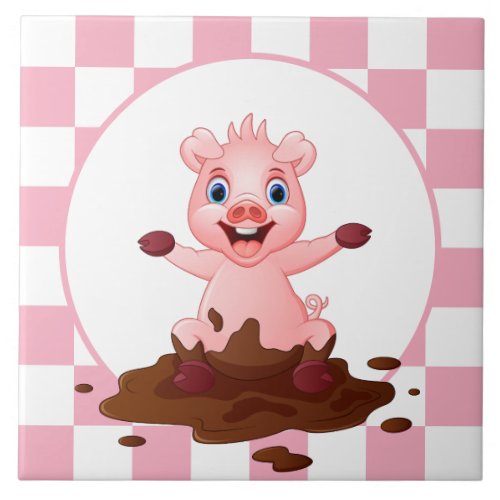 cute Country pig lovers ceramic tile