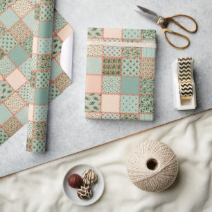 Cute Country quilt pattern party wrap Wrapping Paper