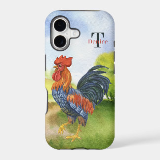 cute Country rooster add monogram iPhone 17 Case