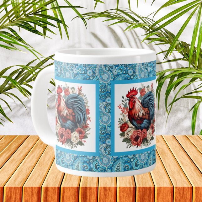 Cute Country rooster add name  Giant Coffee Mug (Creator Uploaded)