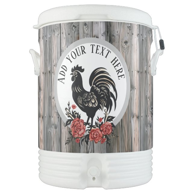 Cute Country rooster lovers customizable Beverage Cooler (Front)