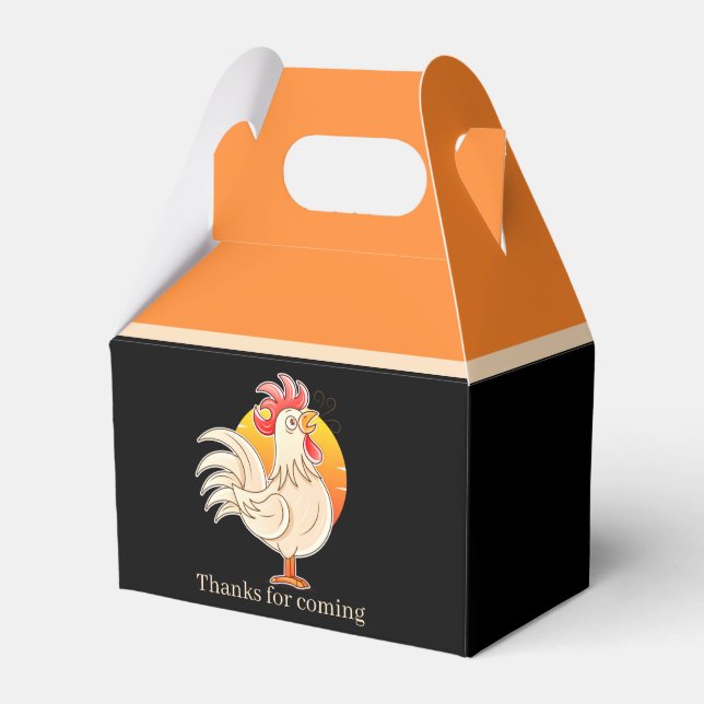 cute Country rooster party  Favor Boxes (Front Side)
