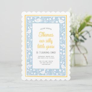 Cute Country Silly Goose Birthday Party Invitation