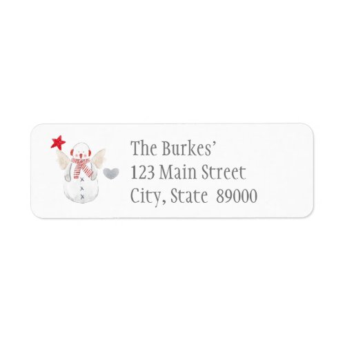Cute Country Snowman Christmas Return Labels