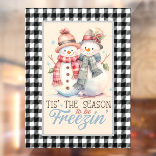 Cute Country Snowmen Holiday Window Cling