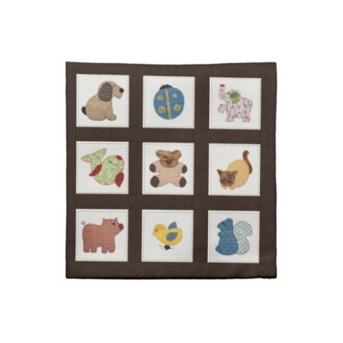 Cute Country Style Baby Animals Quilt Cloth Napkin