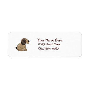 Cute Country Style Gingham Dog Label